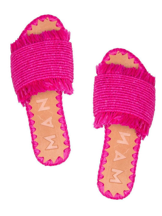 Manebi Din piele Sandale dama în Culoarea Fuchsia