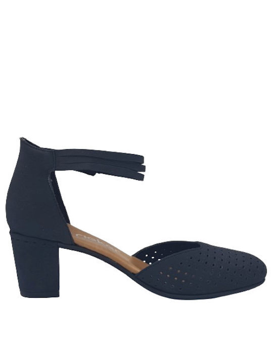 Rieker Pumps mit Riemchen Blau