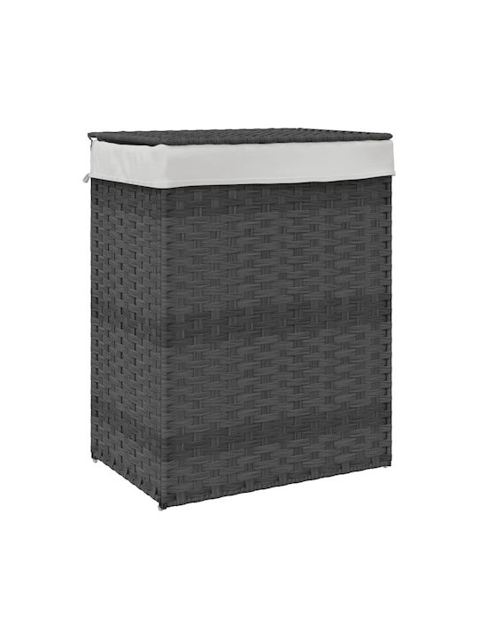 vidaXL Laundry Basket Wicker with Cap 46x33x60cm Gray