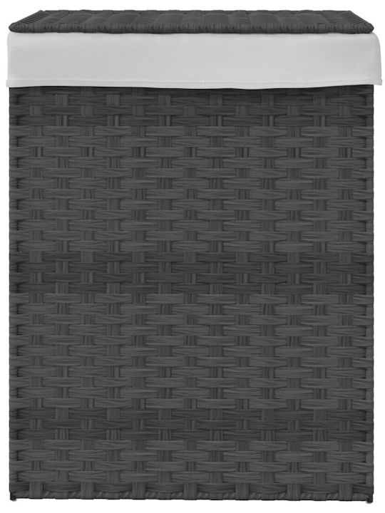 vidaXL Καλάθι Απλύτων Ψάθινο με Καπάκι 46x33x60cm Γκρι
