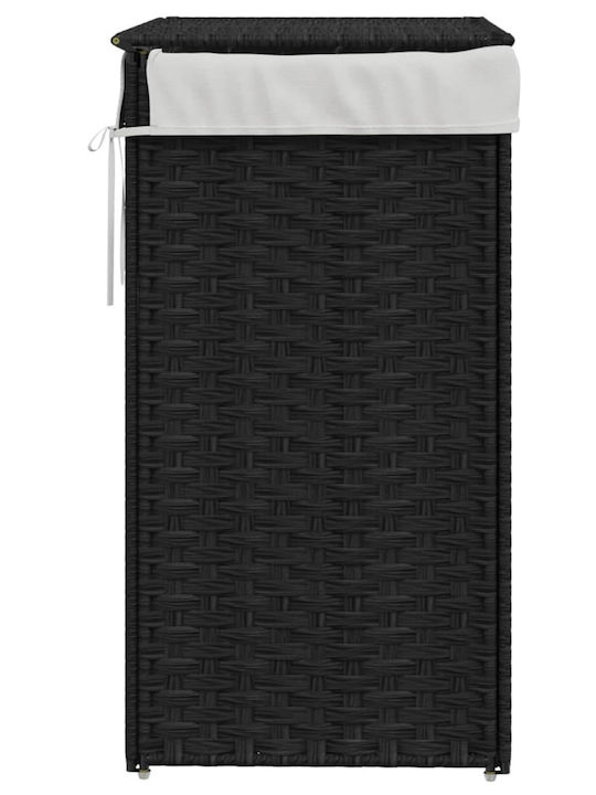 vidaXL Wicker Laundry Basket with Cap 46x33x60cm Black