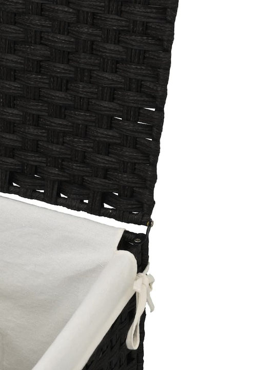 vidaXL Wicker Laundry Basket with Cap 46x33x60cm Black