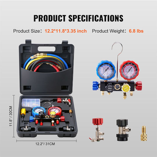 Vevor Case with Manometer Refrigerant Gauge STLLMBZZLJ4TE7B0MV0