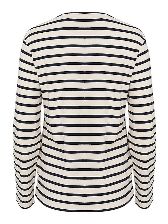 Gant Women's Blouse Long Sleeve Striped Navy Blue