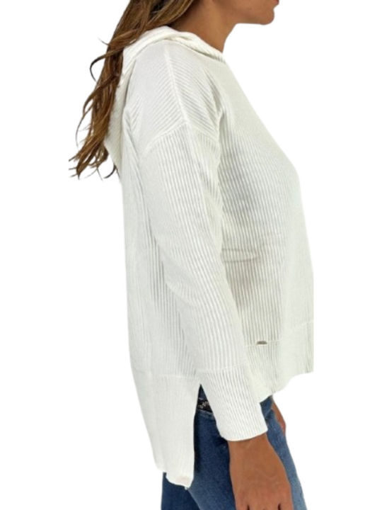 Women's Long Sleeve Sweater with Hood Beige