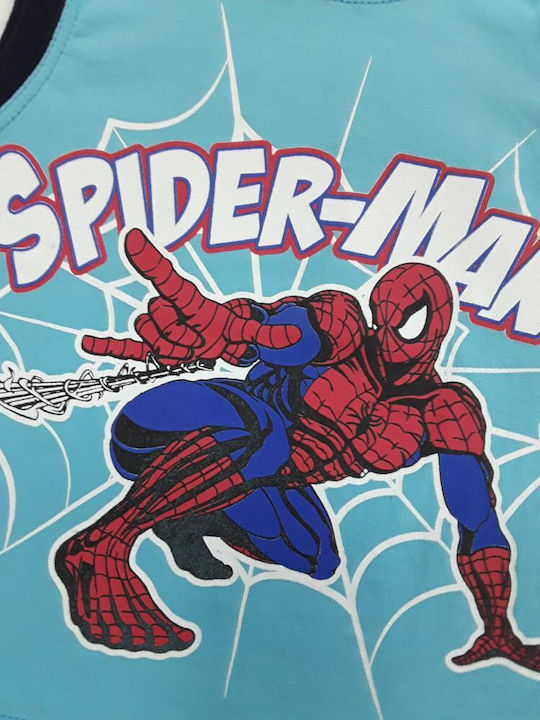 Beboulino Kinderhemd Ärmellos Hellblau Spiderman