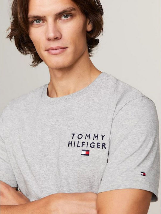 Tommy Hilfiger Χειμερινό Γυναικείο Σετ Πιτζάμας Βαμβακερό Γκρι