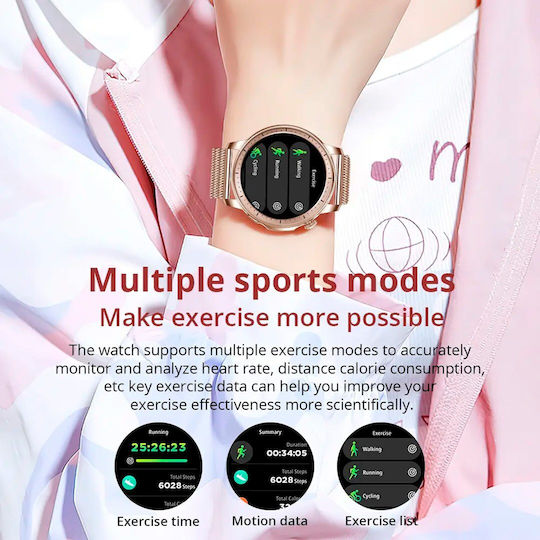 Colmi V65 Smartwatch mit Pulsmesser (Rose Gold)