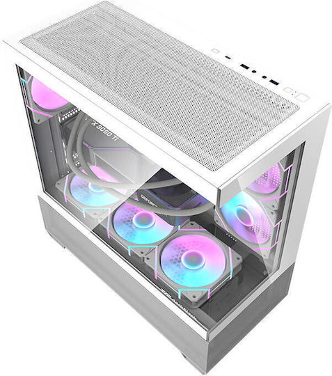 Darkflash DS900 AIR + ARGB Fans Gaming Midi Tower Computer Case with Side Window White