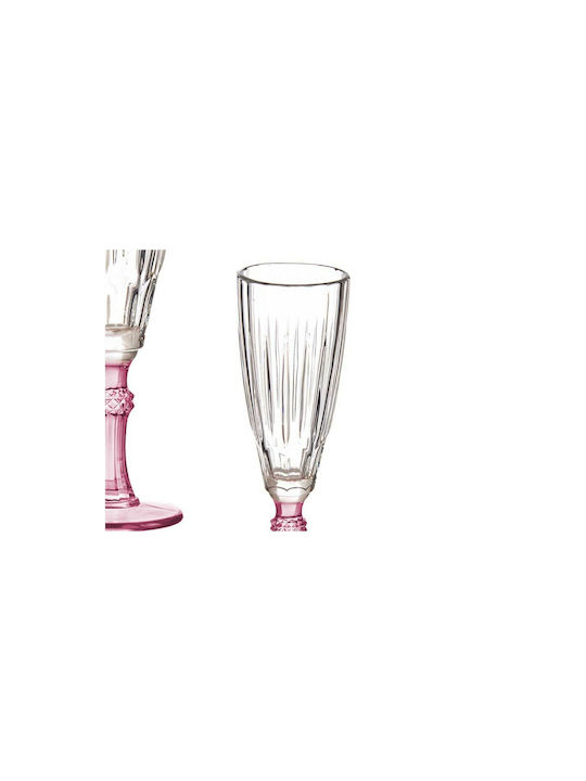 Exotic Set de Pahare de sampanie din Cristal Pink Fără Colțuri 170ml 6buc