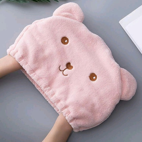 Πετσέτα Microfiber Μαλλιών Ροζ