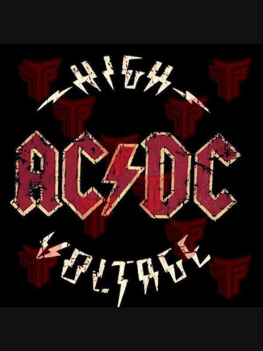 Takeposition Hight Voltage Femeiesc Tricou AC/DC Negru