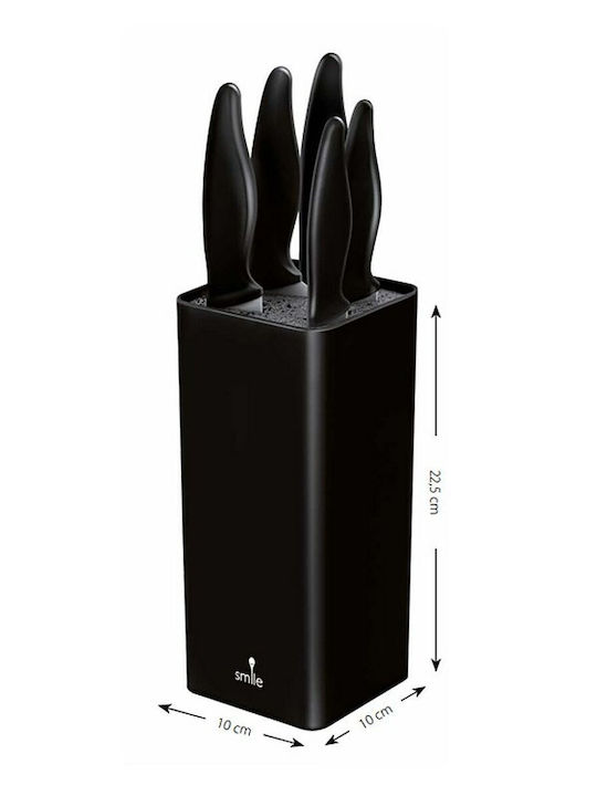 Smile Knife Set With Stand of Stainless Steel Black SNS-6 5pcs