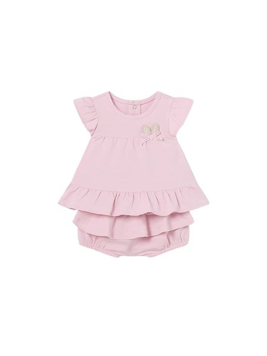 Mayoral Kids Set with Shorts Summer 4pcs Pink