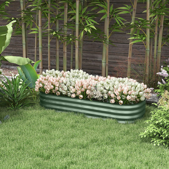 Outsunny Blumenkasten Metallisch Green 150x62x30cm.