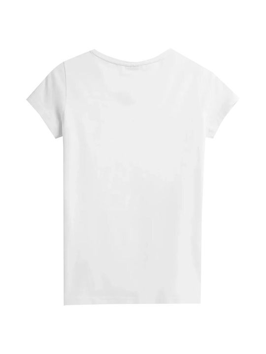 4F Women's Athletic Blouse Short Sleeve White