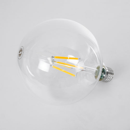 GloboStar LED крушка 4W 138mm за фасунга E27 и форма G125 Топло бяло 840лм Димируем