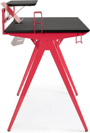 Spielbüro Gaming Gaming Holz Rot/Schwarz mit Metallbeinen 135.5x60x95cm