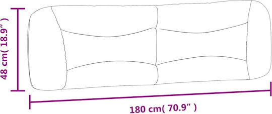 vidaXL Fabric Bed Headboard Cushion Dark Gray 180x48cm
