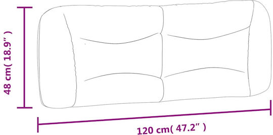 vidaXL LED Headboard Cushion Fabric Dark Grey 120x48cm