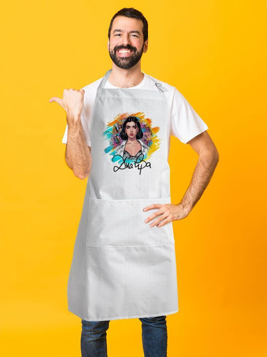 Koupakoupa Dua Lipa Αδιάβροχη Ποδιά Κουζίνας Λευκή KP_22520_apron-bbq-adult