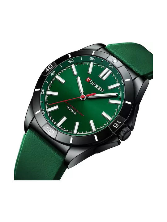 Curren Watch Battery with Green Rubber Strap