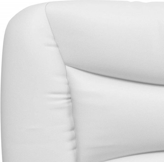 vidaXL Back Cushion for Bed Headboard with White Leather 150x48cm