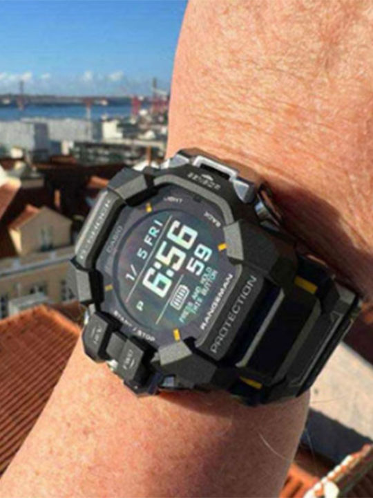 Casio G-Shock Ceas Digital Pentru Bărbați 53mm Cronograf Solar Cu Curea Din Cauciuc Neagră