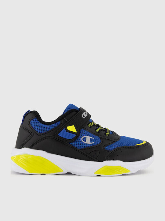 Wave B PS Kids Sneakers with Hoop & Loop Closure and Lights Black