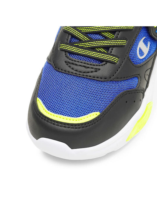 Wave B PS Kids Sneakers with Hoop & Loop Closure and Lights Black