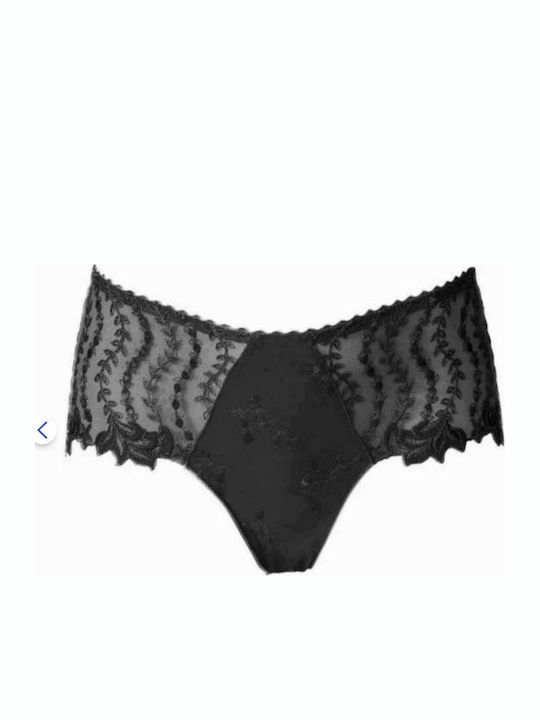 High-waisted Women's Brazil with Lace Black