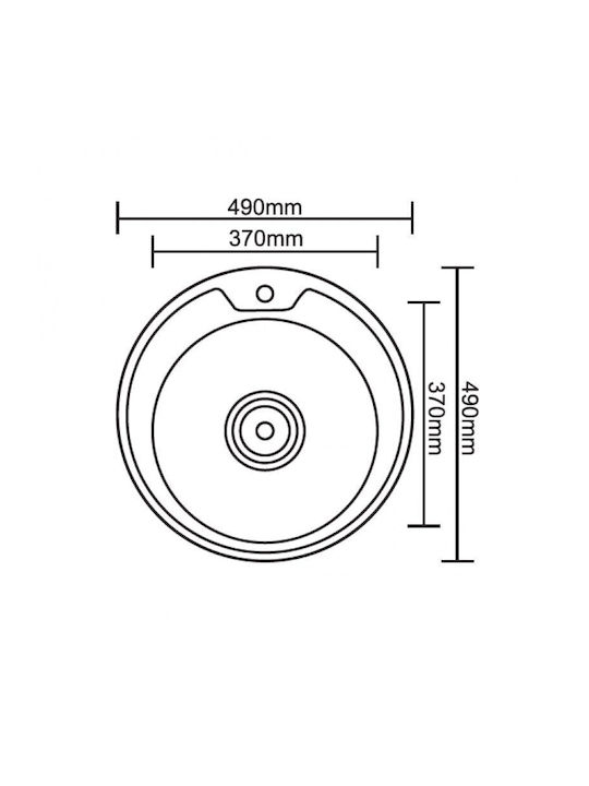 Inter Ceramic Ένθετος Νεροχύτης Inox Μ49xΠ49cm Ασημί