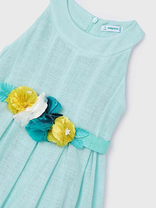 Perfection Rochie Fetițe Fără Mâneci Floral Verde Fistic