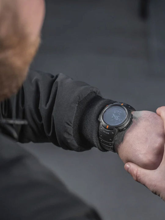 M-Tac Ψηφιακό Ανδρικό Ρολόι 46mm Μπαταρίας με Μαύρο Καουτσούκ Λουράκι
