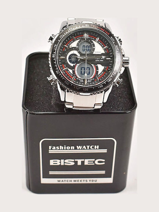 Bistec Herrenuhr Batterie mit Silber Metallarmband
