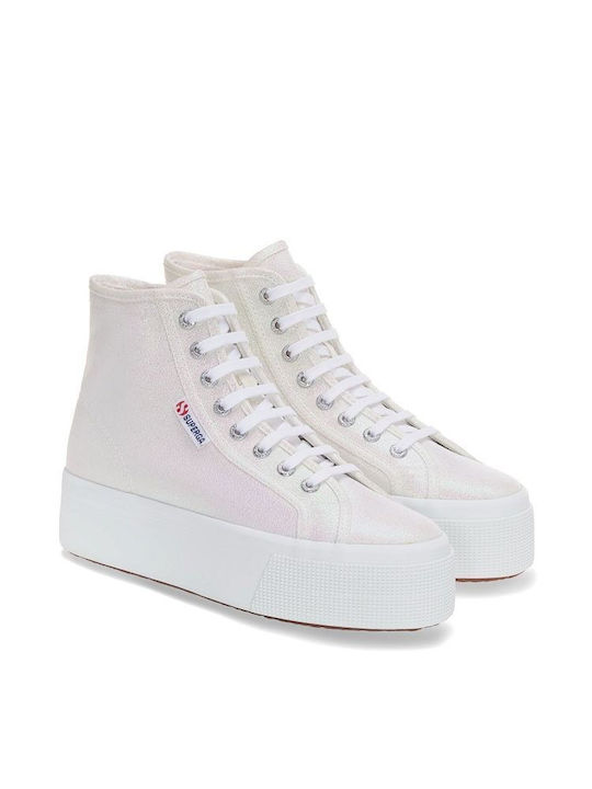 Superga 2708 Γυναικεία Flatforms Μποτάκια Άσπρο