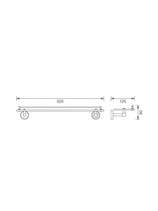 Inter Ceramic Wall Mounted Bathroom Shelf Glass White