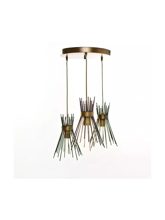 Fassung Hängelampe Bronze Raster mit Fassung E27 30x70cm.