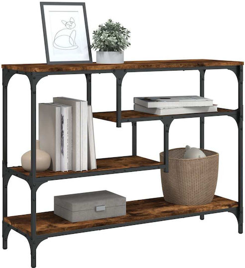Metal Console Table Smoky Oak L100xW30xH75cm