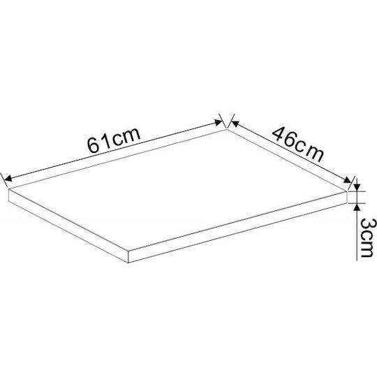 Inter Ceramic Waschtisch ohne Waschbecken L61xB46xH3cm Gray