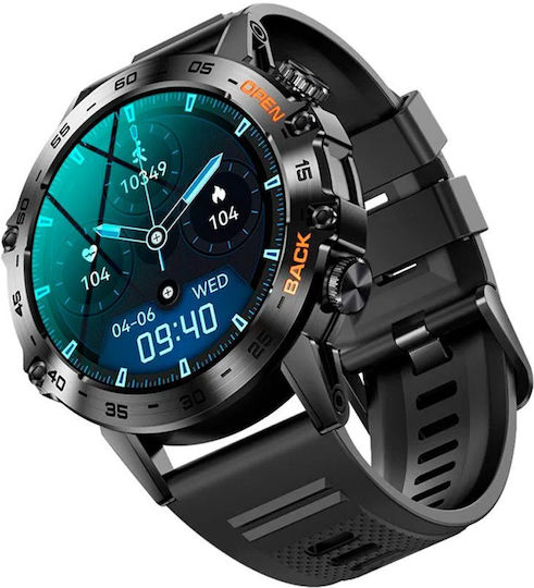 Aoke K52 Smartwatch με Παλμογράφο (Μαύρο)