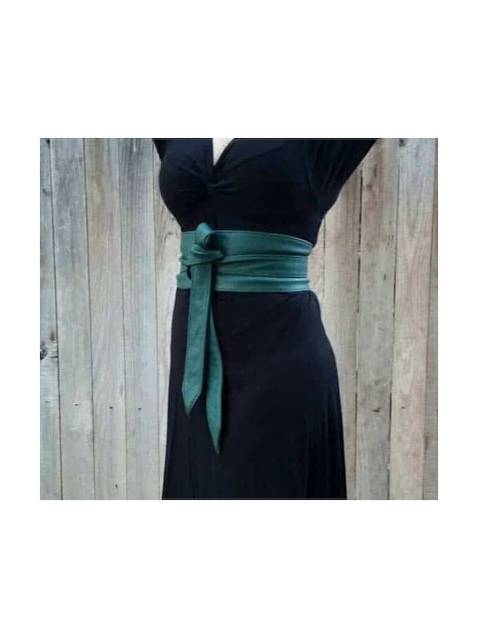 Wide Leather Women's Belt Green