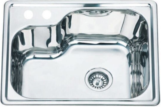 Inter Ceramic Alpaca Drop-In Кухненски Мивка Inox със Смесител Дължина 56.5xШирина 45см Сребрист