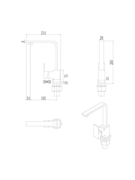 Inter Ceramic Alpaca ICSETICF71085497313ICKD4842/4640 Drop-In Spüle Inox B48xT42cm Silber