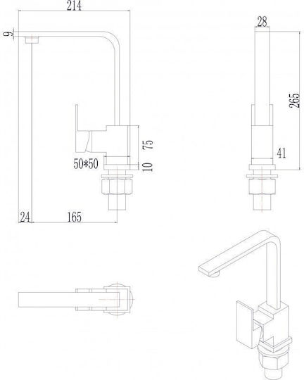 Inter Ceramic Alpaca ICSETICF71085497313ICK4040P Drop-In Spüle Inox B40xT40cm Silber