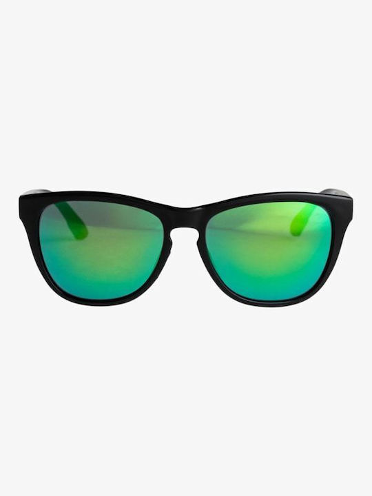 Roxy Sunglasses with Black Plastic Frame and Green Mirror Lens ERJEY03124-xkyk