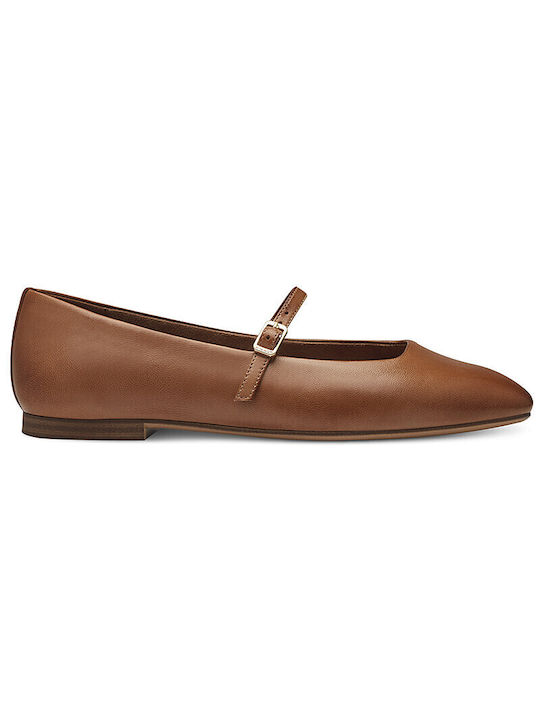 Tamaris Damen Ballerinas in Tabac Braun Farbe