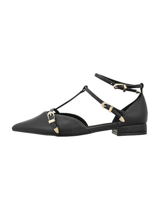 Corina Leather Ballerinas Black