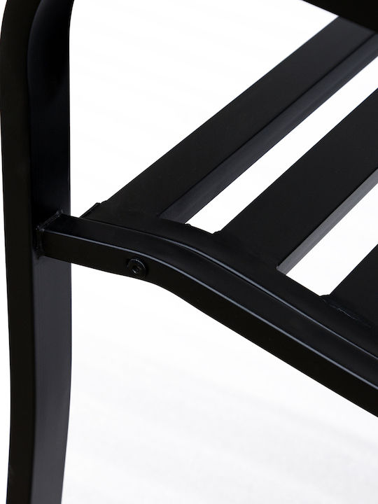 Zweisitziges Sofa Außenbereich Metallisch Schwarz 127x60x89cm