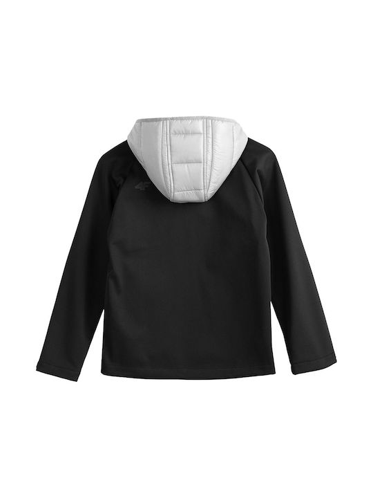 4F Kids Sports Jacket with Lining & Hood Black